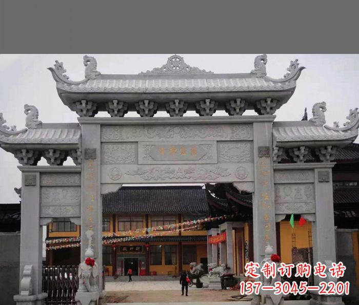 信阳专业街边道路三门石牌坊雕塑制作