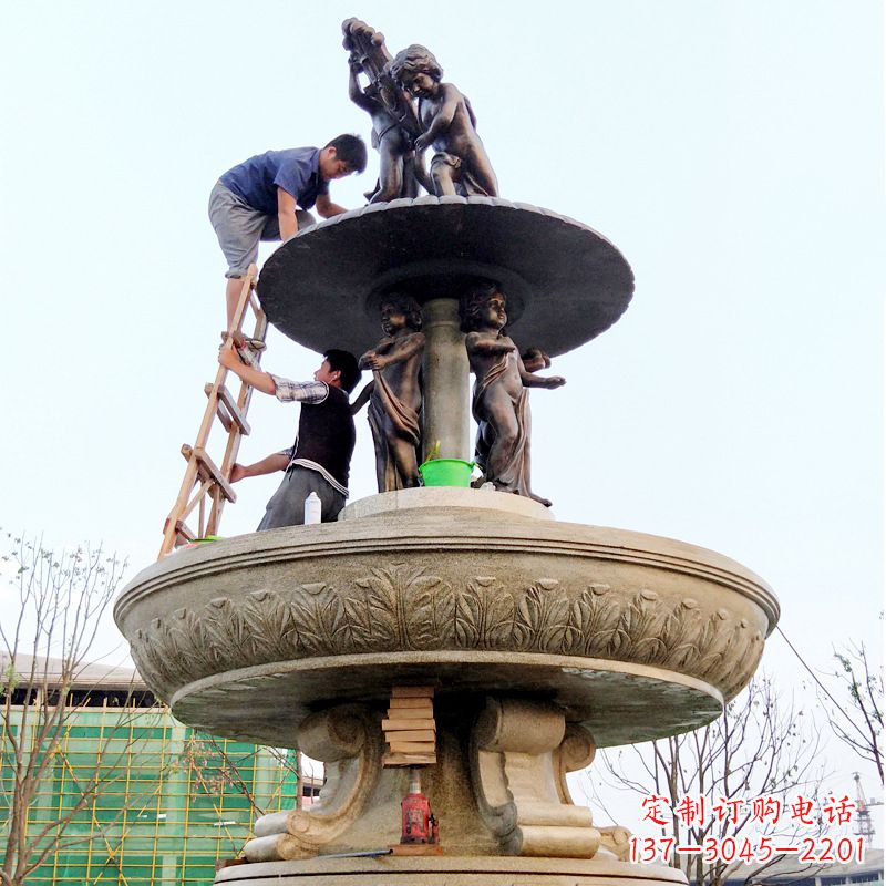 信阳精美金蝉石喷泉雕塑