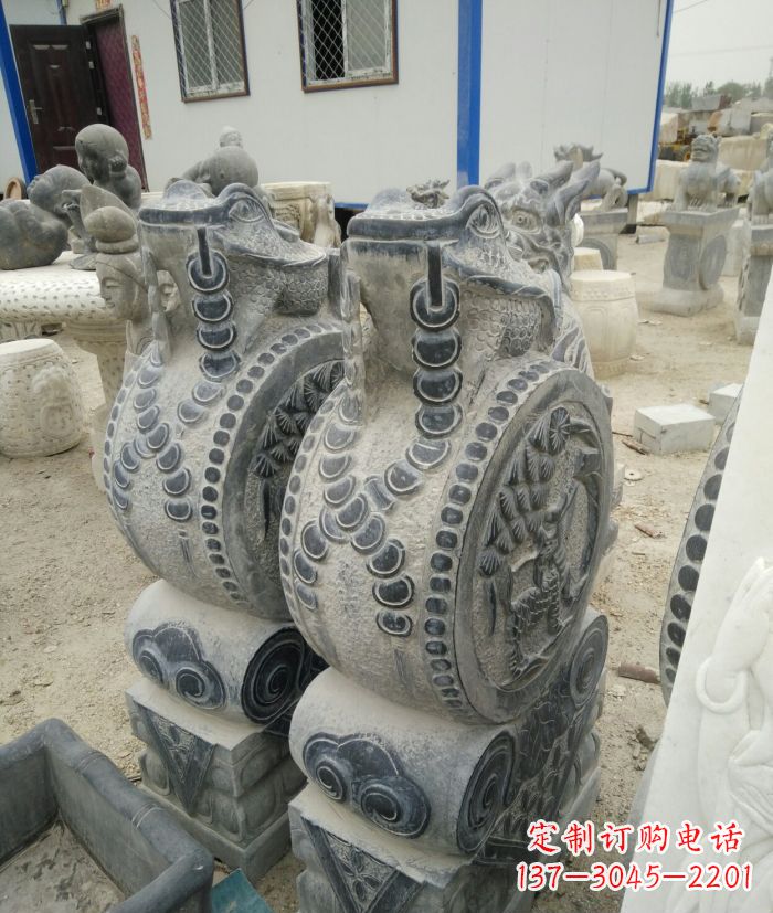信阳古韵深远,金蟾抱鼓石仿古门墩雕塑