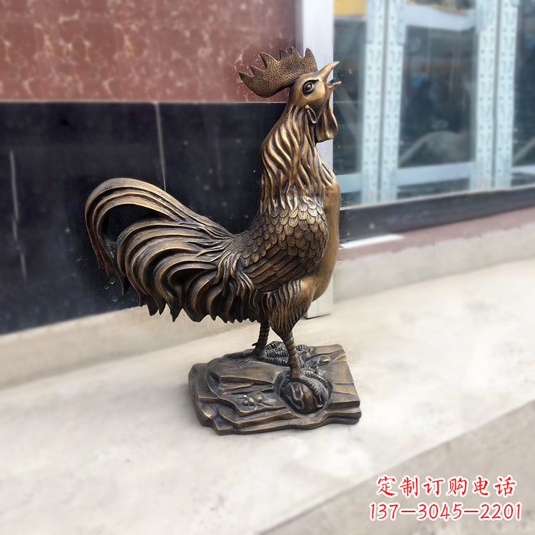 信阳金鸡报晓生肖动物纯铸铜雕塑