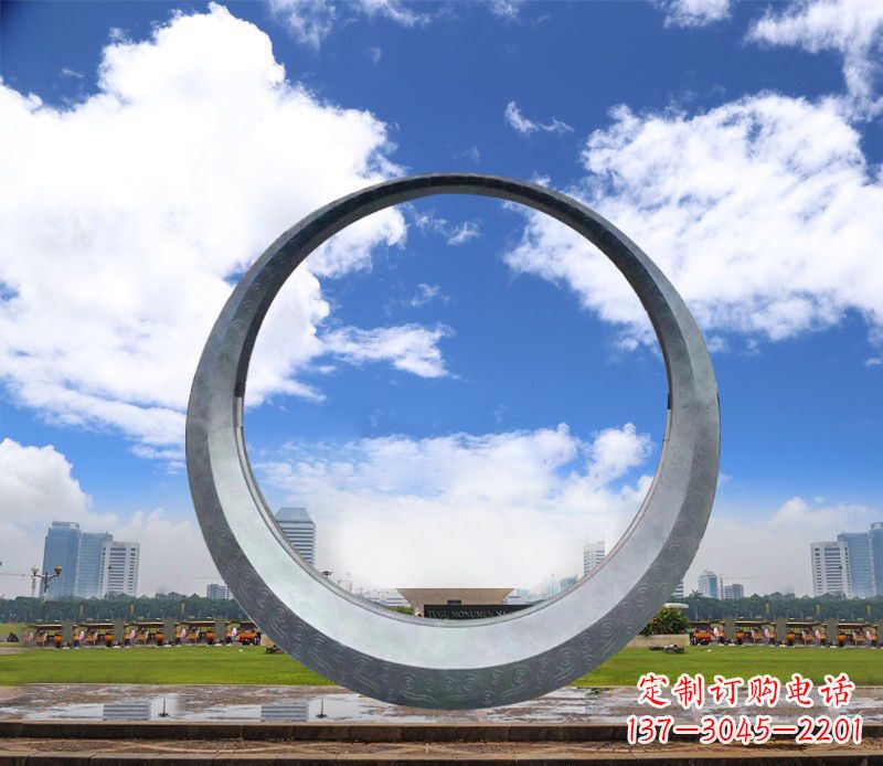 信阳景观美化,中领雕塑不锈钢圆环雕塑