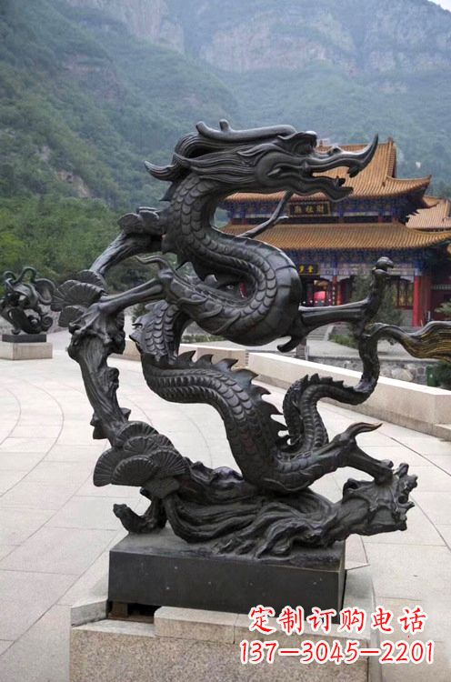 信阳精美纯铜青龙雕塑,增添景区广场气派