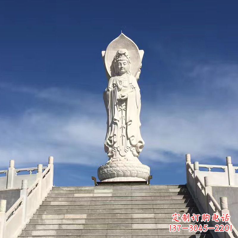 信阳专业定制三面观音石雕景观雕塑