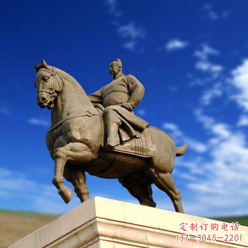 信阳领雕塑正大光明:李世民骑马景观雕塑