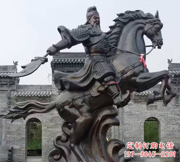 信阳高贵雄浑的大型铜铸关公雕塑