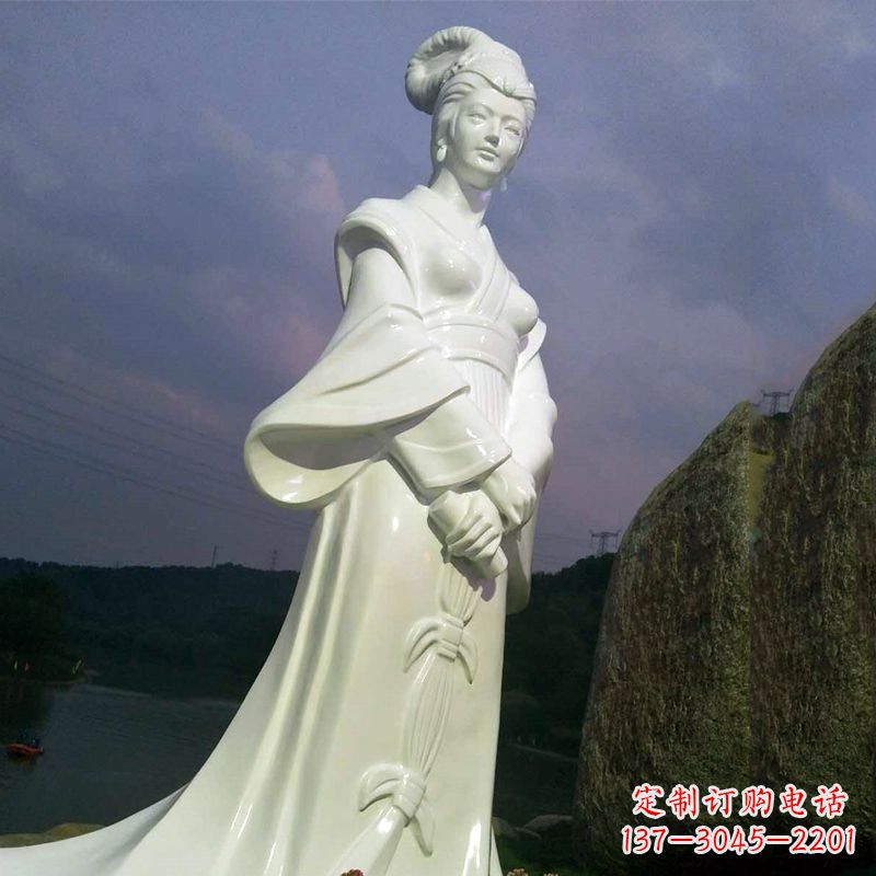 信阳传承美丽传说——西施汉白玉石雕像