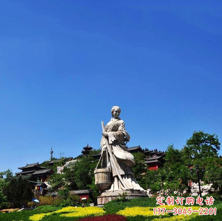 信阳美女雕塑,用精美石料表现传统美