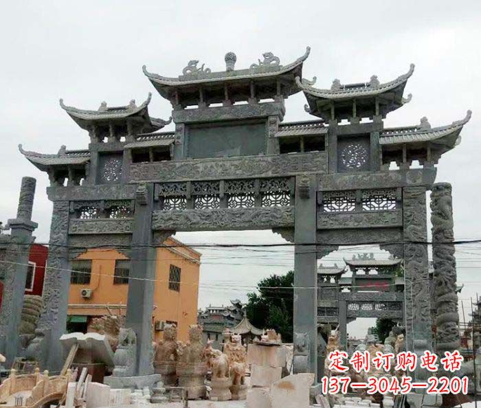 信阳石雕牌坊,精致雕塑让你完美点缀
