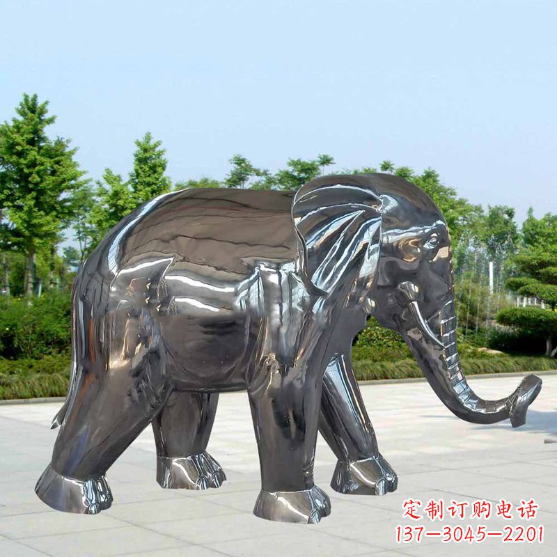 信阳镜面不锈钢大象雕塑,令人惊叹的艺术品