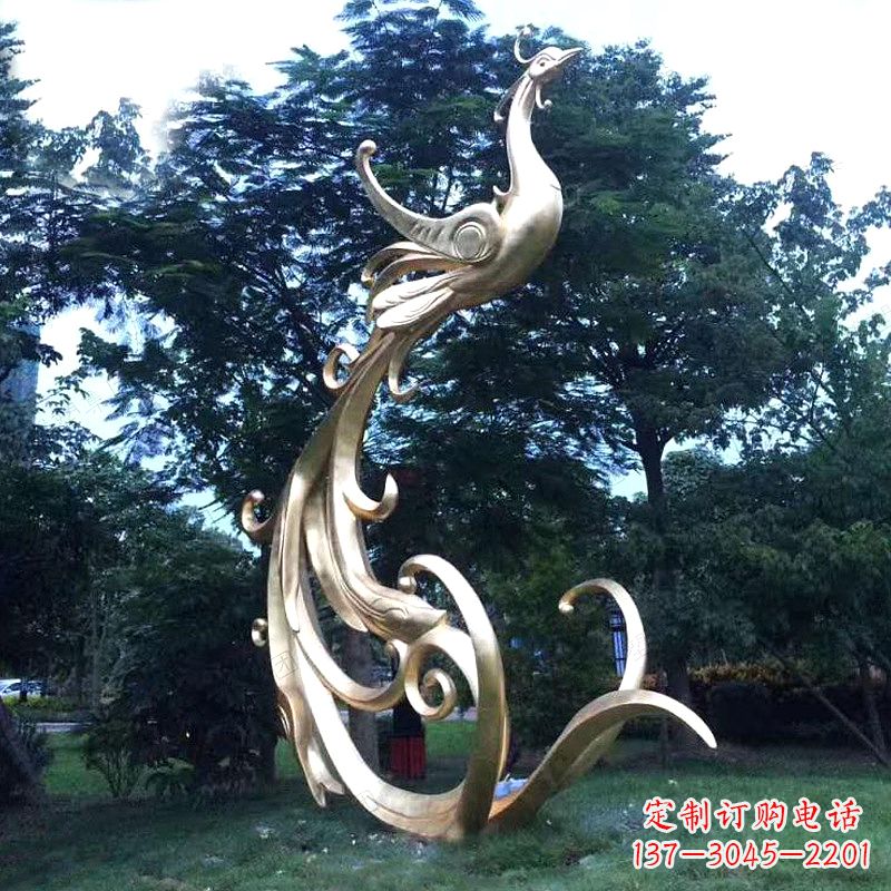 信阳镜面不锈钢凤凰雕塑