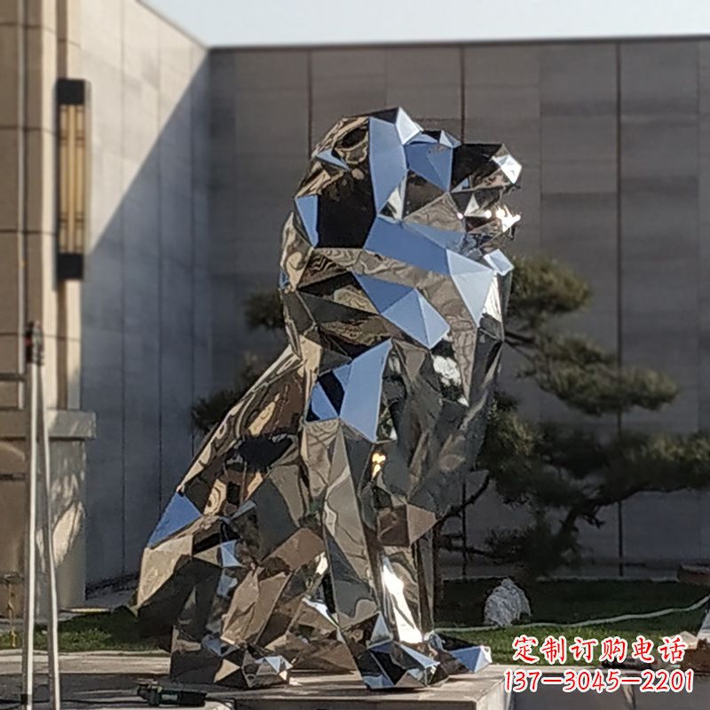信阳现代狮子雕塑,金属时尚与艺术完美结合