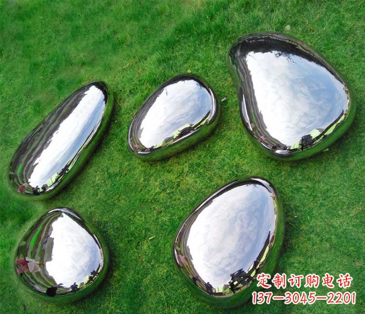 信阳简约而优雅的镜面不锈钢水滴雕塑