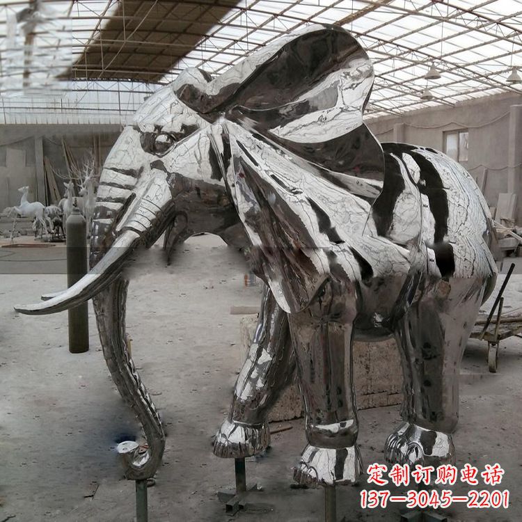 信阳镜面大象不锈钢雕塑