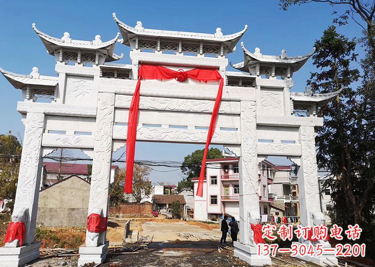 信阳九襄石雕牌坊:专业定制精美牌坊雕塑