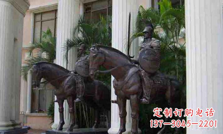 信阳骑马铜雕士兵:增添宏伟气派