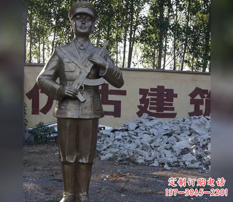 信阳精美纪念,战士铜雕——中领雕塑