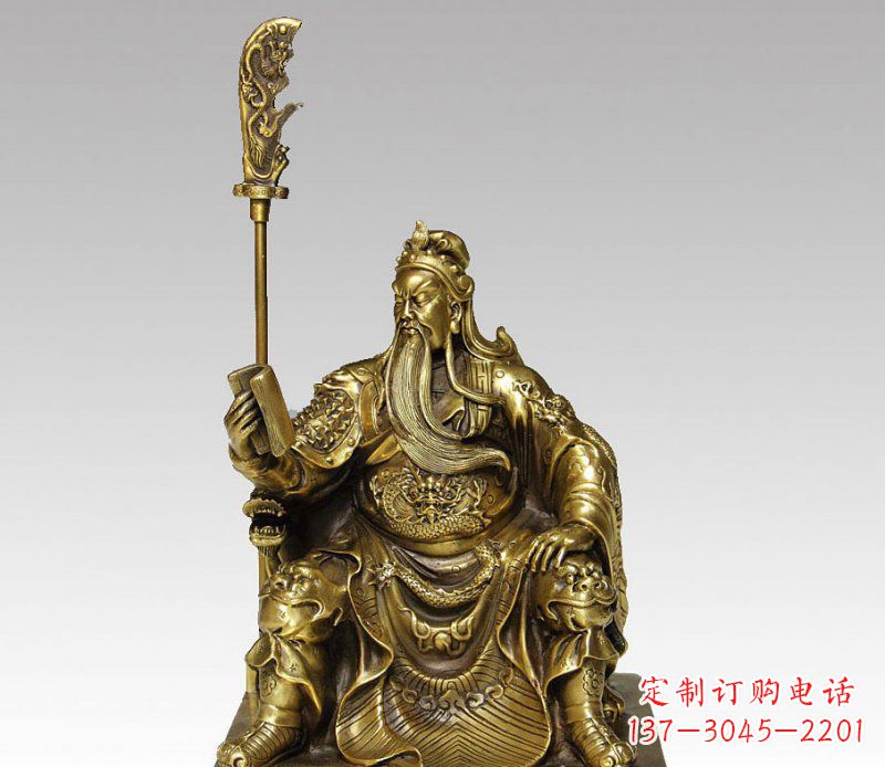 信阳中领雕塑:精美关公铜雕艺术品