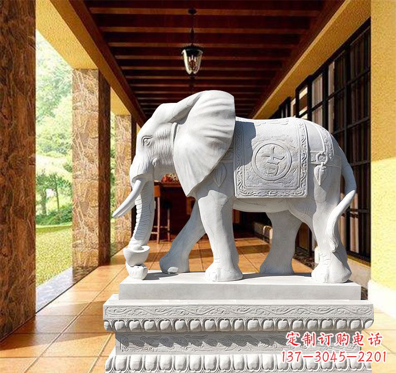 信阳领雕塑:打造经典石雕大象