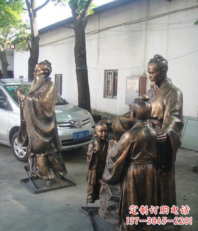 信阳孔融让梨雕塑,创造出完美的校园景观