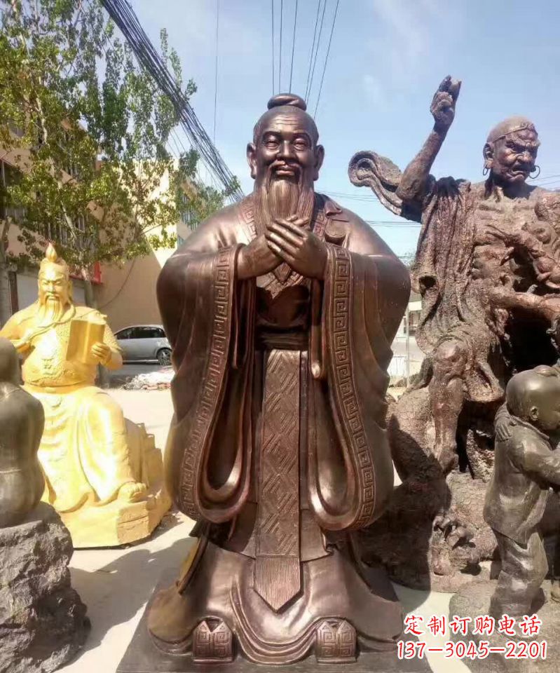 信阳尊贵的孔子铜雕赞赏孔子的传世之作