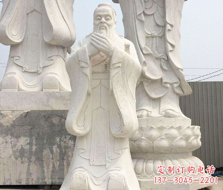 信阳领雕塑让孔子神态永驻——孔子三雕像