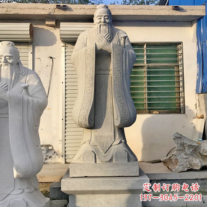 信阳用砂岩浮雕铸造大师级精美孔子雕塑