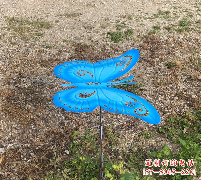 信阳蓝色不锈钢铁艺蝴蝶雕塑