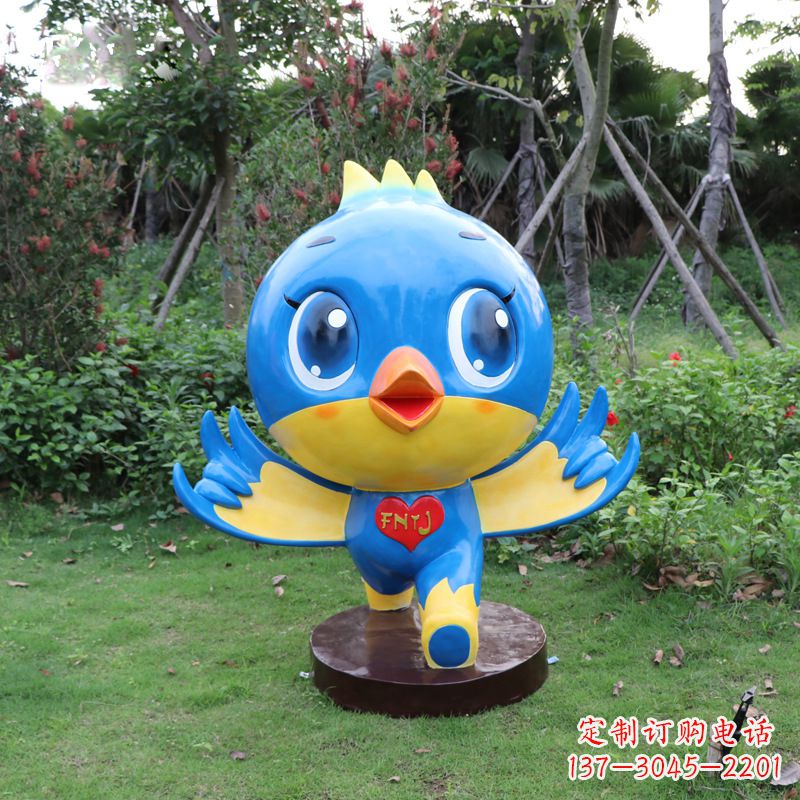 信阳蓝色梦幻,玻璃钢鸽子雕塑