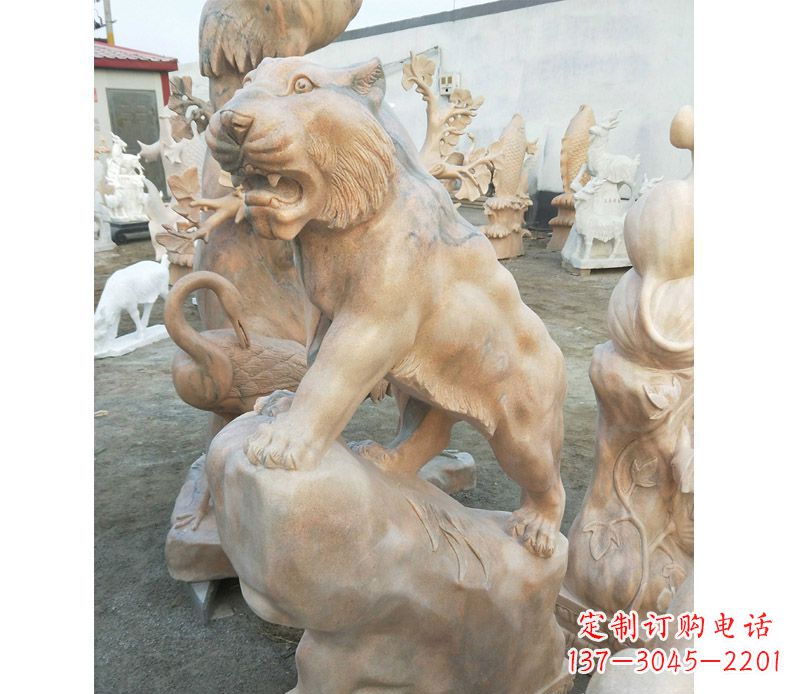 信阳高端石雕老虎,让你的公园里更加精彩