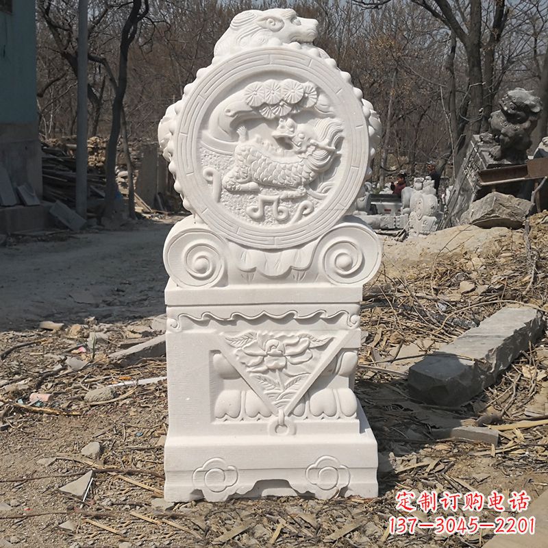 信阳老石狮子门墩雕塑,打造与众不同的定制雕塑