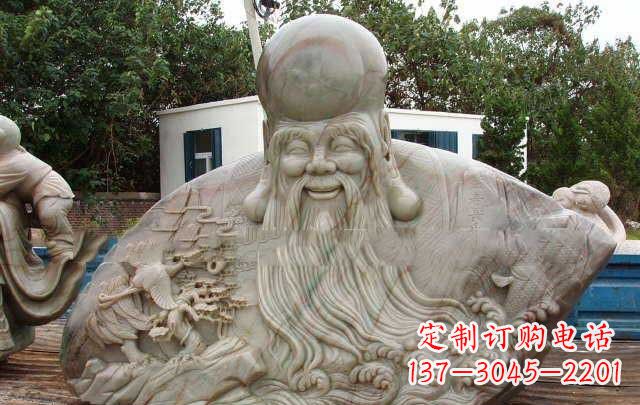 信阳大型寿星胸像石雕,体现特定文化精神