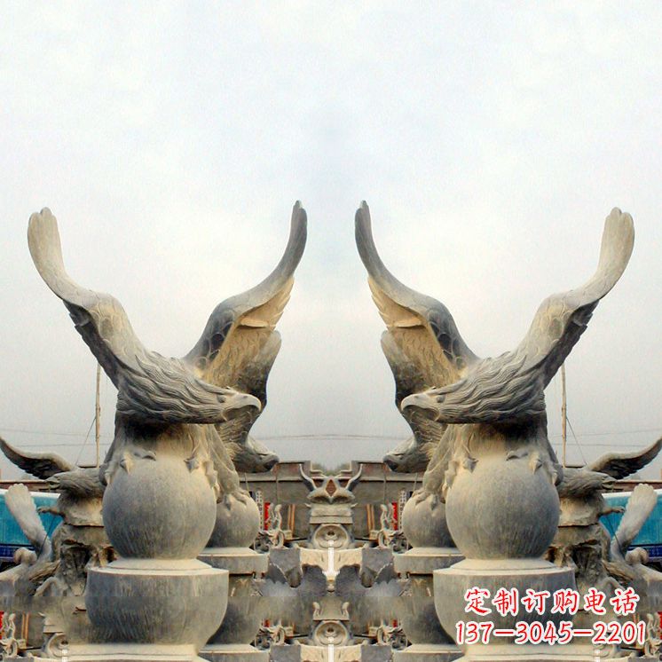 信阳精美老鹰青石雕塑,呈现独特自然美
