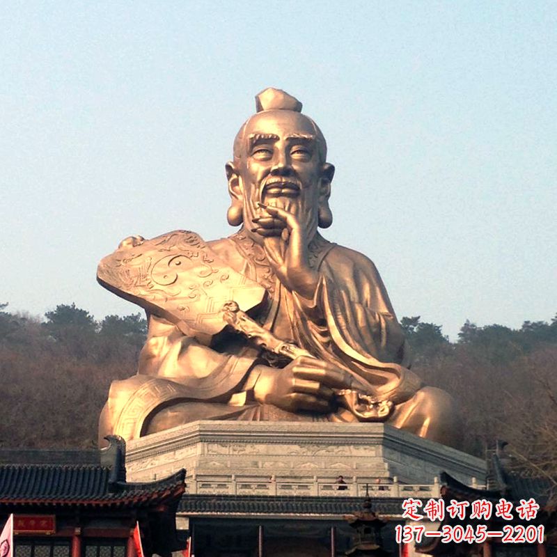 信阳真谛雕塑·老子铜雕像,传承中国文化