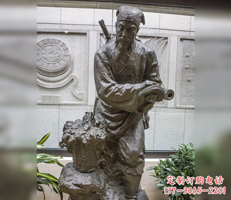 信阳中领雕塑自主研发了高雅李时珍铜雕,它以历…