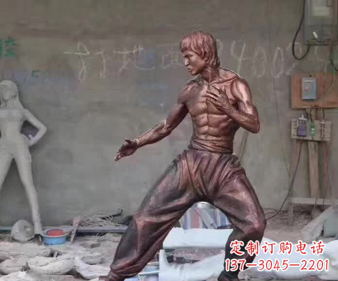 信阳李小龙铜雕,精美尽显传奇风采