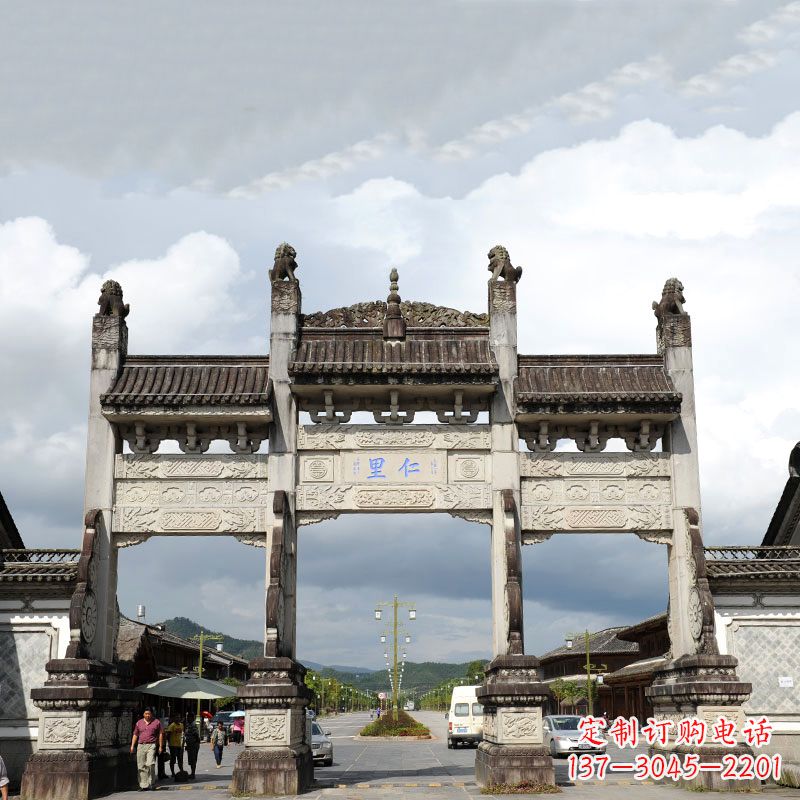 信阳精致古典风格的牌楼雕塑