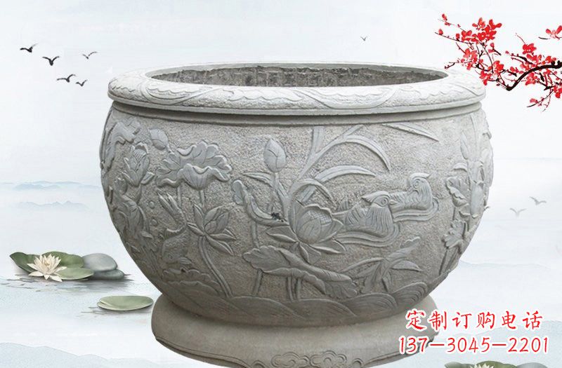 信阳艺术精美的水缸雕塑