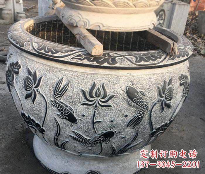 信阳中领雕塑-仿古圆水缸雕塑