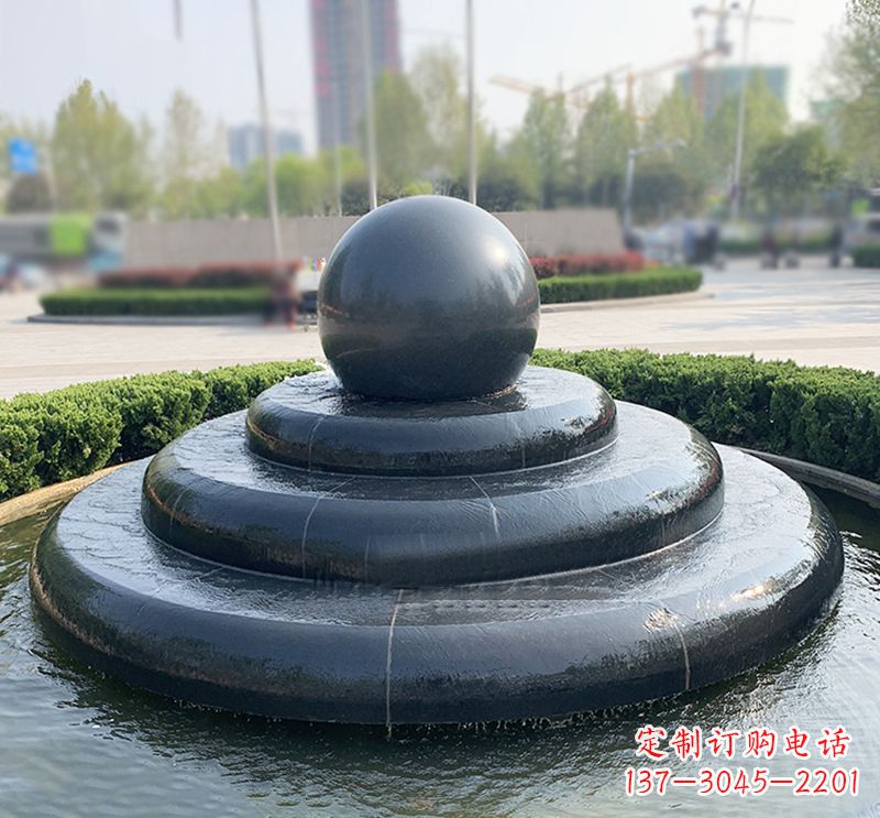 信阳临沂石雕风水球喷泉,雕塑定制专属于您