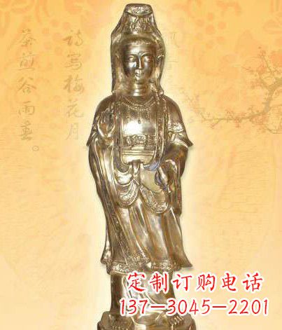 信阳鎏金观世音菩萨雕塑,让你神马都不愁