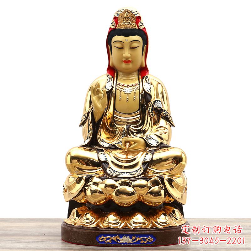 信阳荣耀观世音,精巧纯铜雕塑