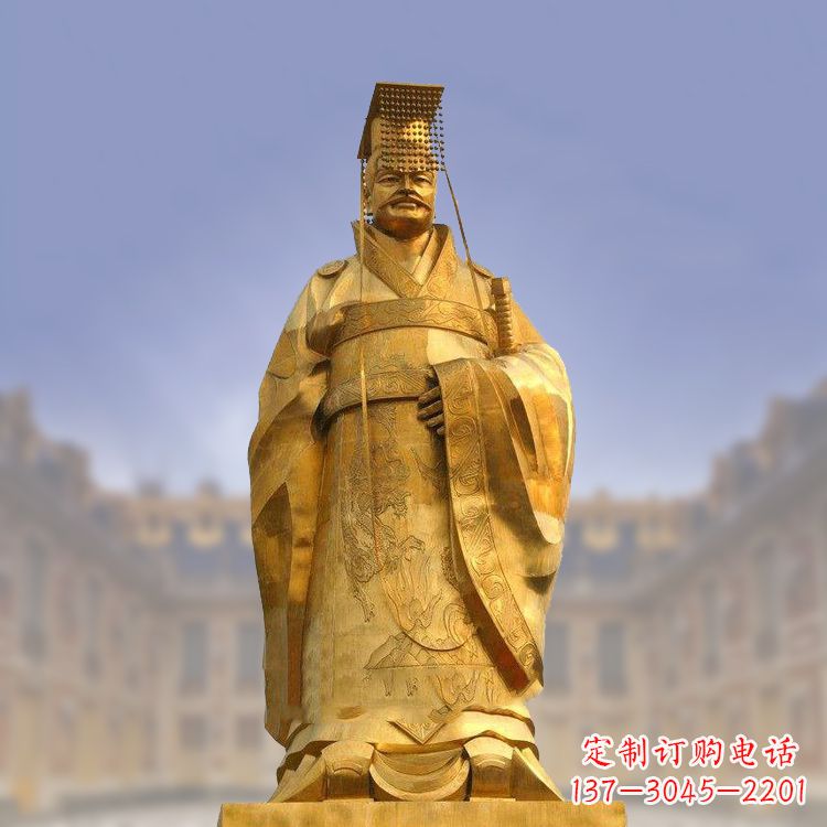 信阳秦始皇铜雕塑,传承历史荣耀