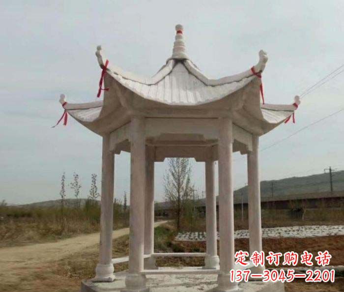 信阳六角石雕凉亭 (2)