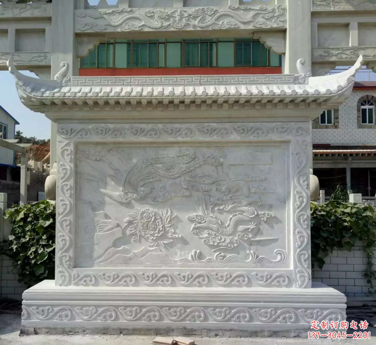 信阳墙面影壁石雕,让龙凤陪您共度美好!