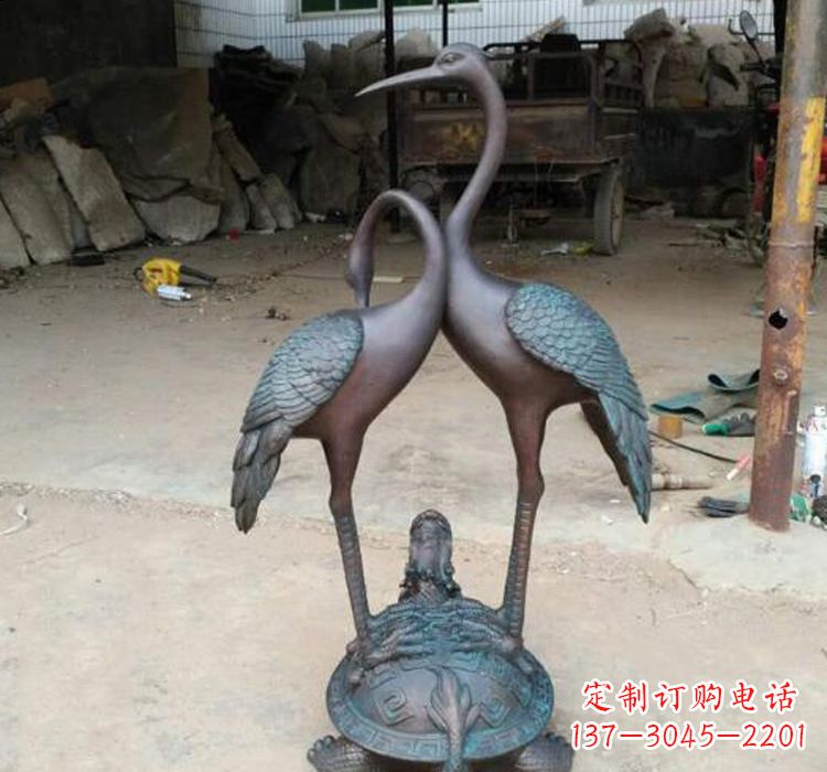 信阳龙龟仙鹤铜雕——传承传统,增添福气