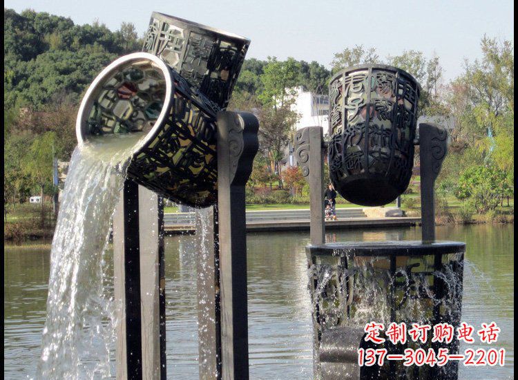 信阳高贵典雅的铜雕喷泉