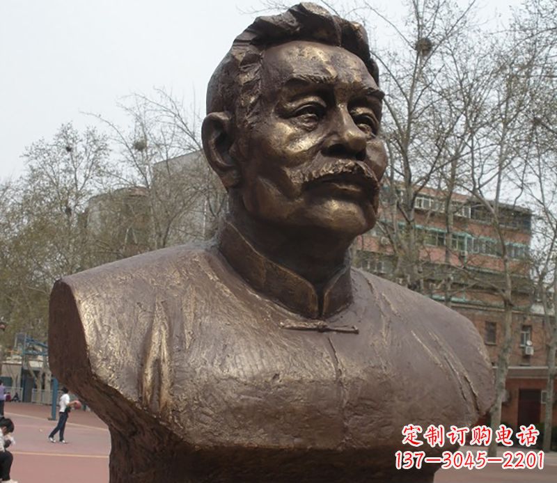 信阳鲁迅胸像名人铜雕是中领雕塑公司定制的一款…