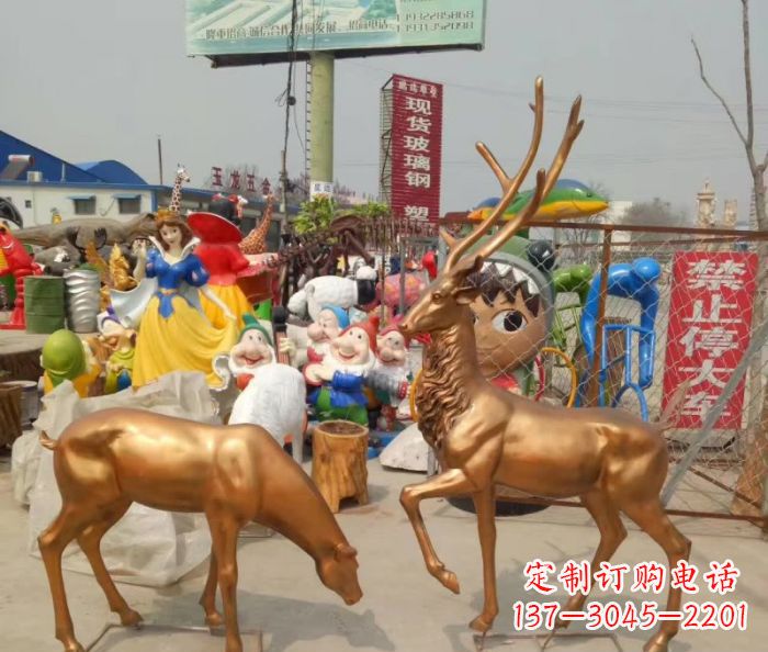 信阳优雅经典,中领雕塑鹿铜雕塑