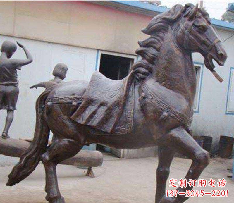 信阳精美动物铜雕,增添马公园魅力