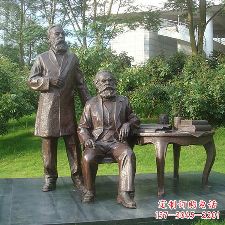 信阳恩格斯铜雕塑,现代城市情景细节体现